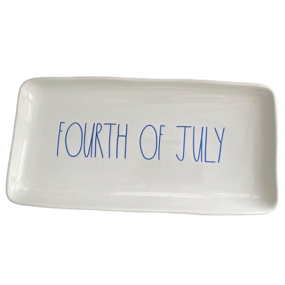 RAE DUNN By Magenta Forth of July Blue Large Letter Ceramic Platter 🇺🇸